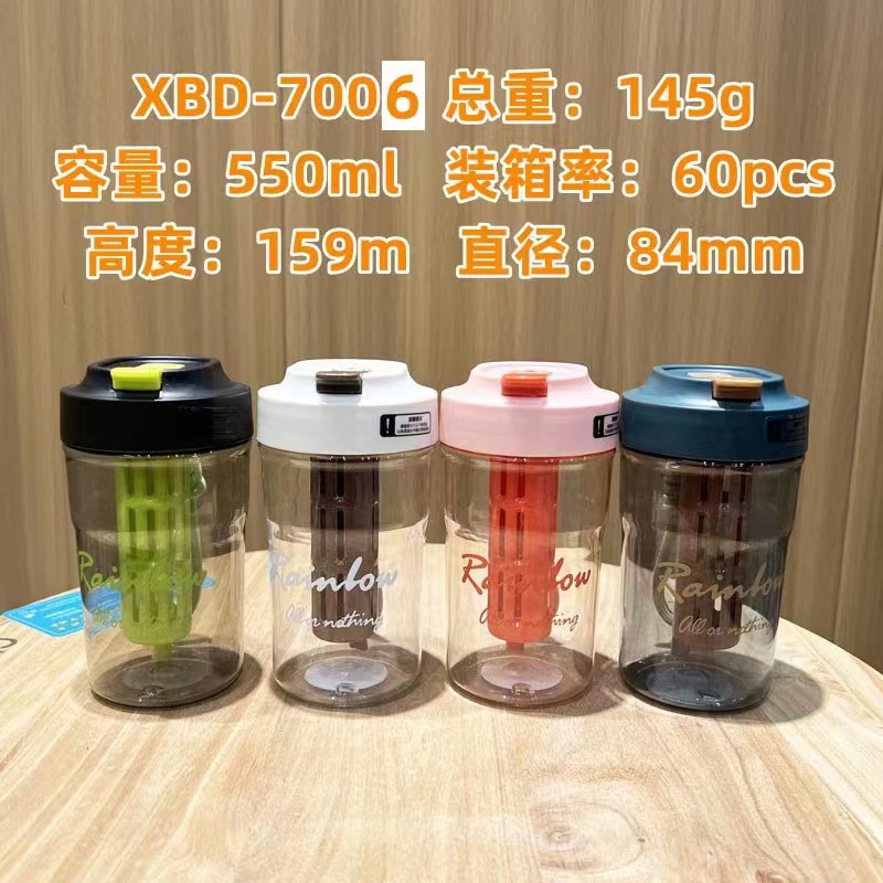 Xinbeidi 7007 nueva taza de agua creativa chica estudiante de alto aspecto taza de paja de separación de Té cerveza taza ins