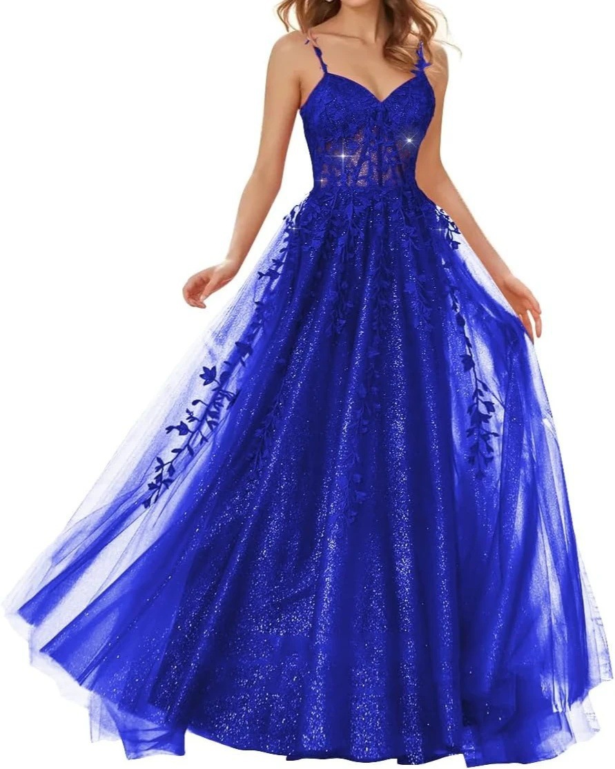 2026 nuevo vestido de tulle brillante transfronterizo vestido largo vestido de cuello en V vestido sexy