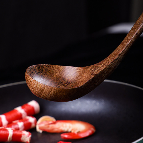 Creative colorful handle kitchen utensils long handle spatula wax-free chicken wing wood spatula wooden spoon set cooking spoon spatula kitchen