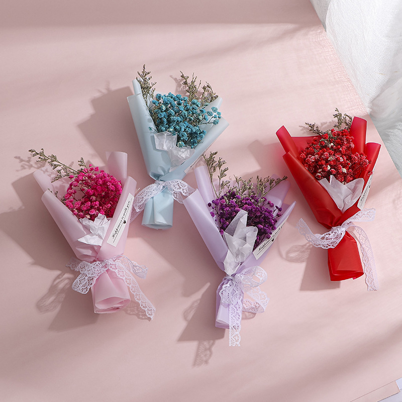 Starry Night Dried Flower Bouquet, Everlasting Flower Starry Night Bouquet, Mother's Day Valentine's Day Gift for Girlfriend