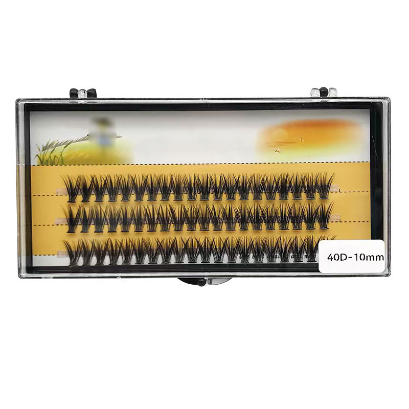 Pestañas postizas de pelo de flor fundida en caliente transfronterizas, tres filas de autoinjerto, múltiples capas tridimensionales, cómodas, suaves, pestañas grandes, mujeres