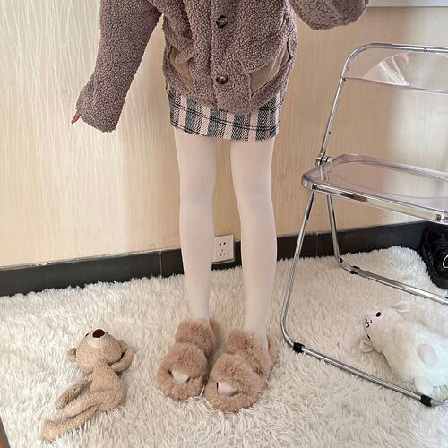 Japanese jk white pantyhose women's spring and autumn bare legs flesh-colored stockings velvet coffee off-white leggings