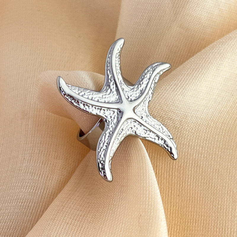 Women's Gender Plating Design Vacation Classic Style Starfish Alloy Plating Women's Rings