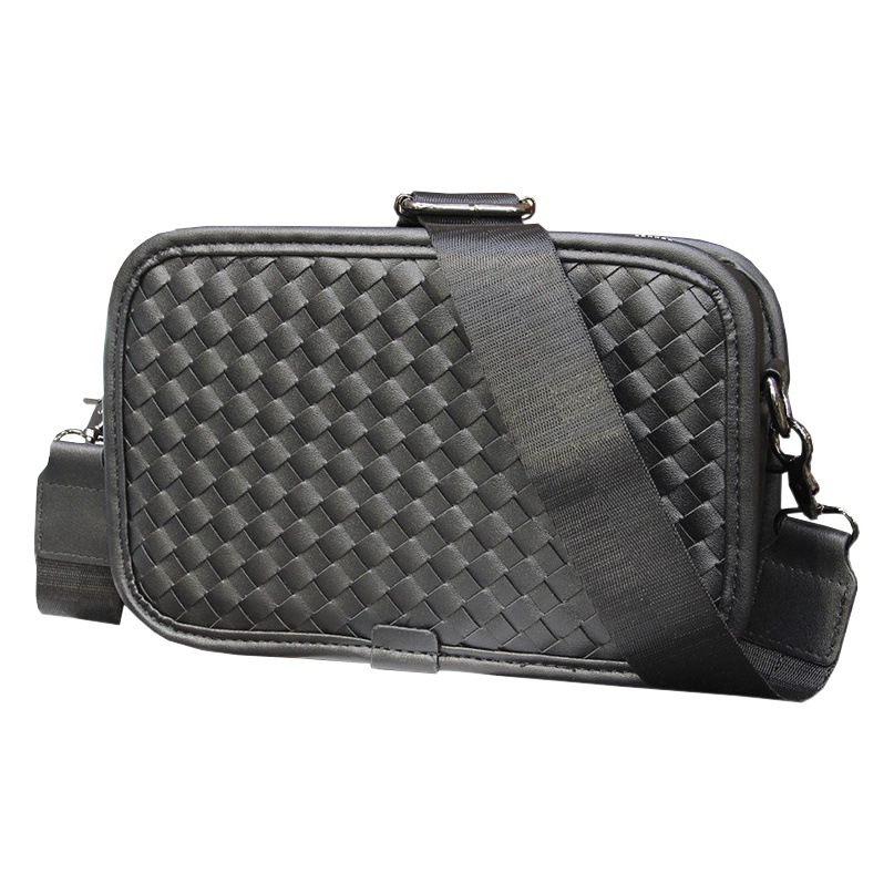 Bolso de hombro tejido a mano pequeña bolsa cuadrada estilo coreano bolsa de los hombres de moda bolsa de mensajero de la calle bolsa de hombro