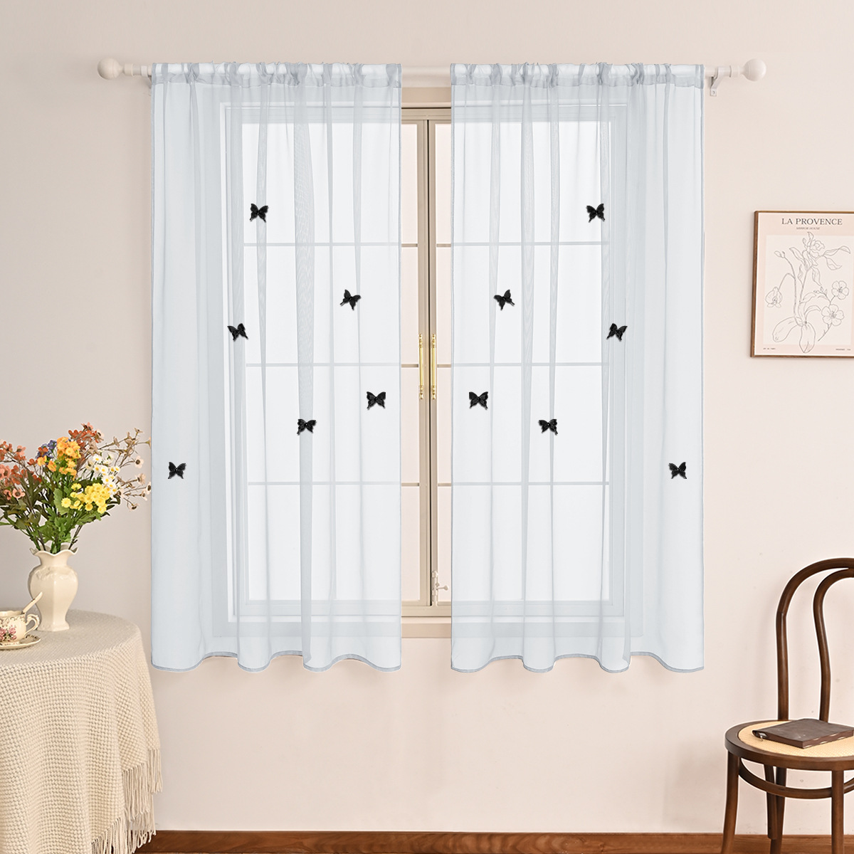 Malla de ventana Terylon de color sólido de doble cuerda para perforar todo el mundo, accesorios de pin de mariposa tridimensional de doble capa, TEMU