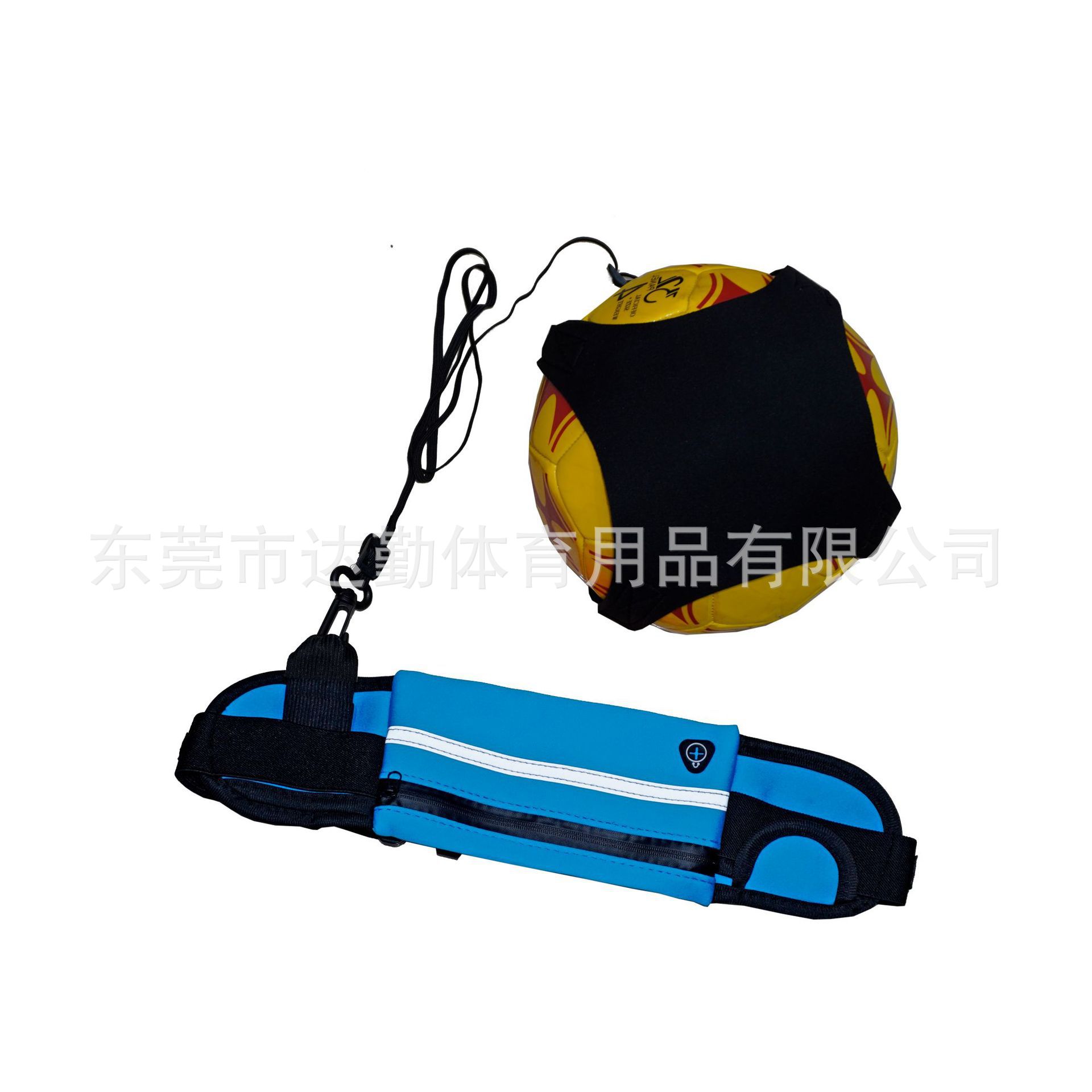 Cinturón de entrenamiento de fútbol tipo bolsa multifuncional entrenador de fútbol infantil controlador de voleibol elástico giratorio bolsa de bola