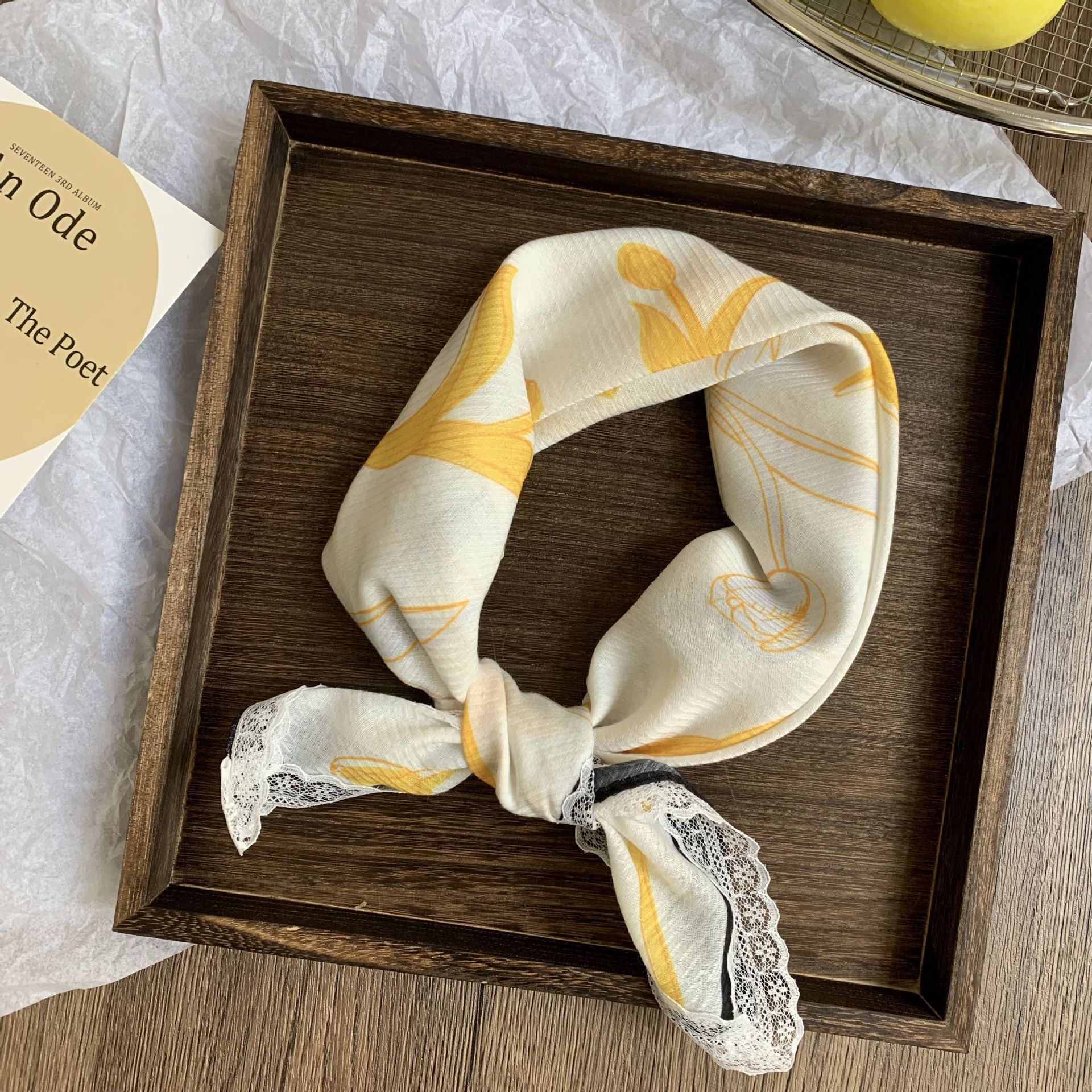 Buñuelo de seda cuello pequeño buñuelo cuadrado primavera y verano nueva moda decoración buñuelo de cuello paquete buñuelo de cabeza buñuelo de verano buñuelo de cabello buñuelo de cabello