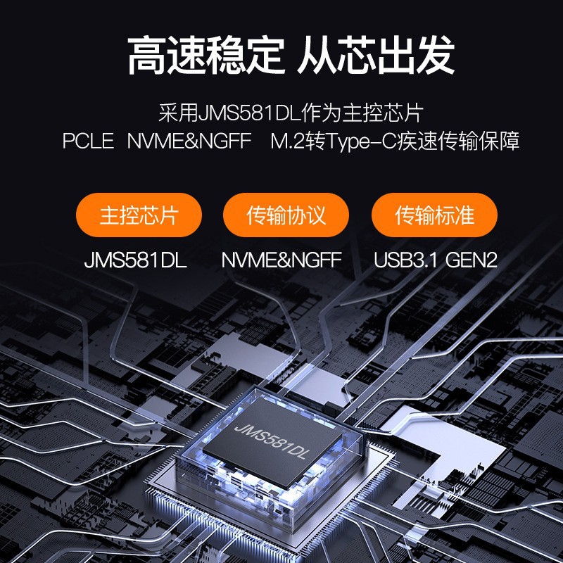 Caja de disco duro móvil de doble protocolo M.2 NVMe/SATA sin instalación portátil SSD caja de disco de estado sólido externo