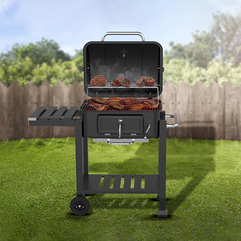 Grilla de parrilla exterior exterior de gran tamaño, placa lateral desmontable de calidad europea y americana, grilla de parrilla de parrilla americana