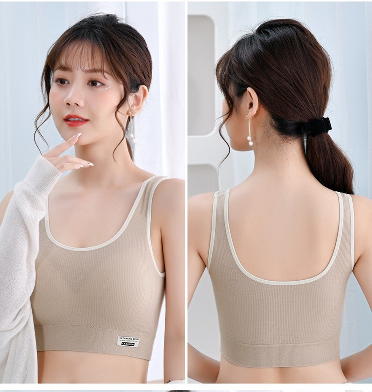 3347 chaleco interior delgado deportivo exterior cabestrillo a prueba de golpes espalda hermoso sujetador superior de tubo sujetador sin anillo de acero sujetador cubierta de copa fija