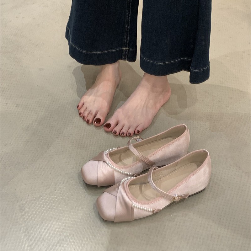 2025 New Beautiful Mary Jane High Flats Shoes for Women, Ballet Style, Inner Heightening with Skirt, Single Shoes for Women