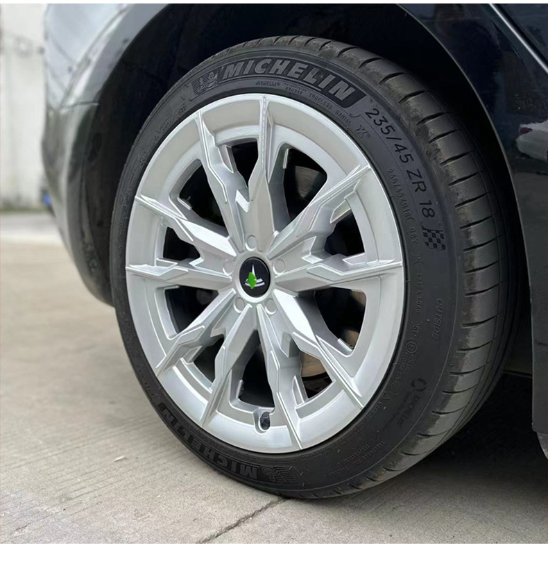 Suitable for Tesla 18inch Model3 Hub Cap Full Edge Tire Cap Anti-Scratch Protective Cover Modification Accessories