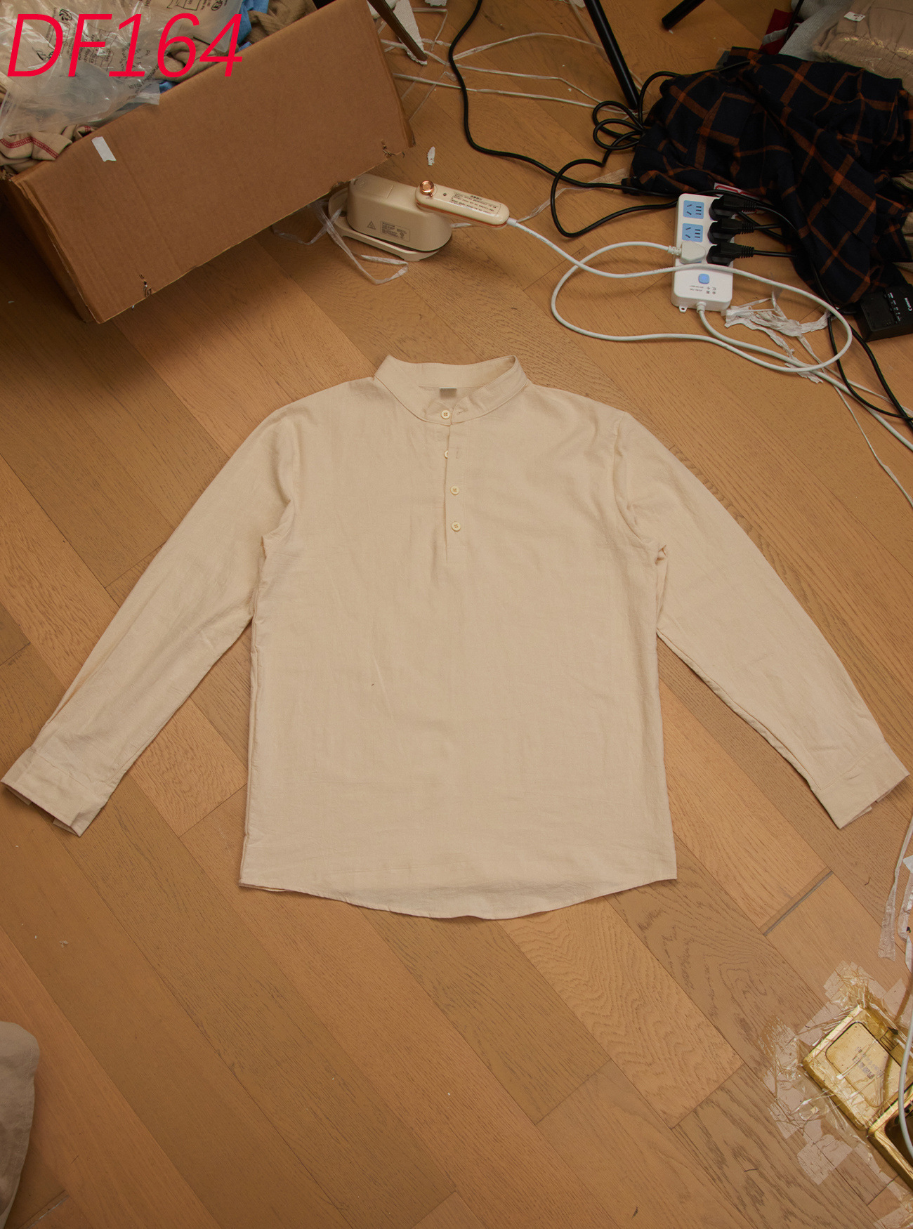 Camicia uomo casual in lino con maniche lunghe e collo coreana_voghion.com