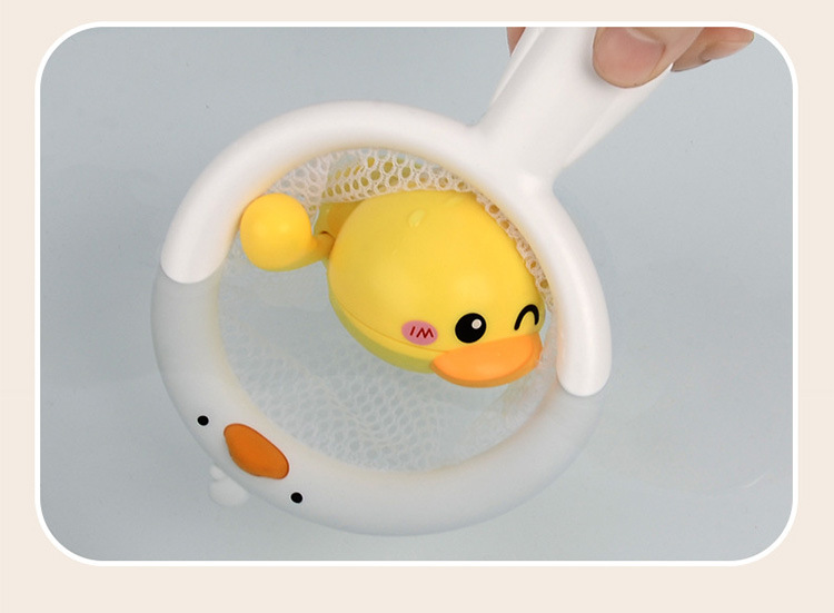 跨境新款洗澡玩具儿童戏水柯尔鸭捞捞乐婴儿沐浴发条上链玩具套装