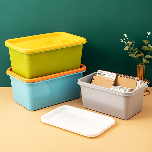 Storage box desktop with lid for home living room sealed snacks underwear socks plastic cosmetics storage box
