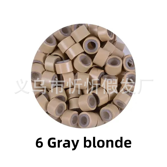 5030 anillo de extensión del pelo peluca anillo de silicona extensión del pelo de aluminio hebilla palo pluma extensión del pelo herramienta anillo bucle pelo