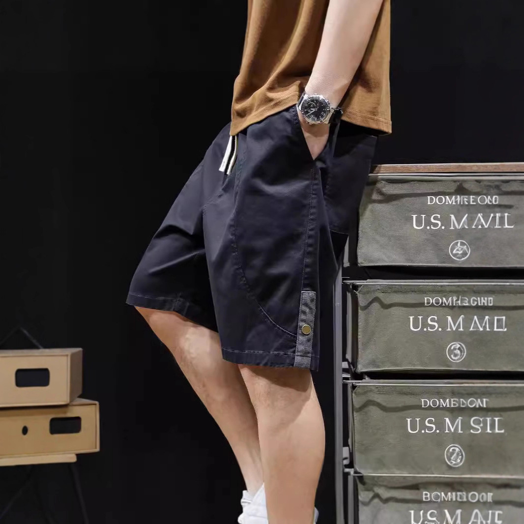 American Retro Workwear Loose Shorts Men's Summer Trendy Casual Shorts Multi-Pocket Functional Sports Shorts