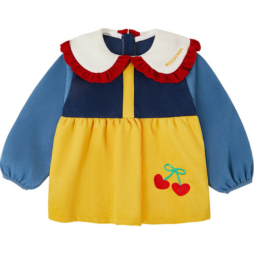 KK tree children's smock waterproof baby eating bib for boys and girls kindergarten baby painting reverse wear anti-dirty apron