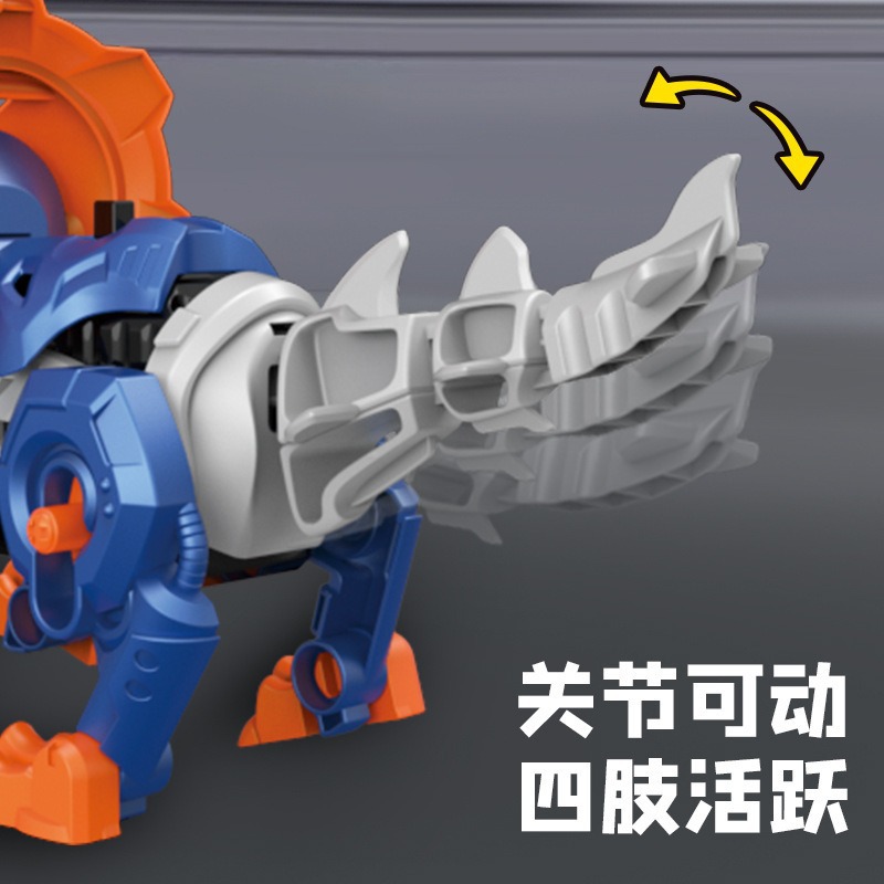 Puzzle transfronterizo dinosaurio ensamblaje juguete simulación diy transmisión electromecánica dinosaurio luz y efecto de sonido juguetes tecnológicos