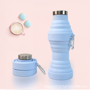 New Silicone Folding Sports Cup Water Cup Telescopic Children's Water Bottle Outdoor Portable Cycling Water Bottle Folding Water Cup
