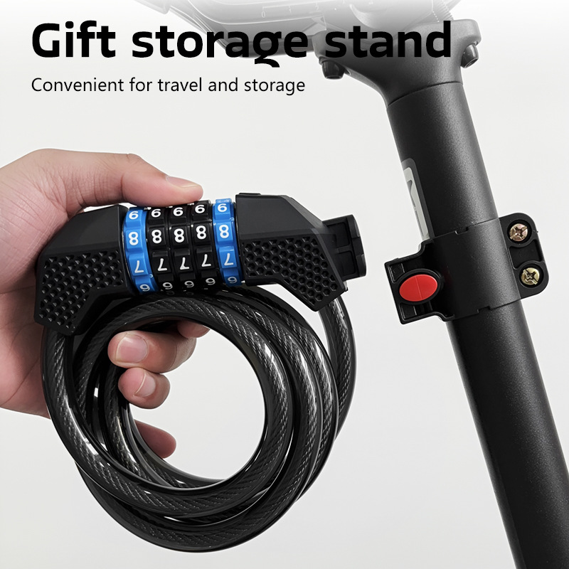 Mountain Electric Motorcycle Cable Road Bike Five-Digit Combination Cycling Anti-Theft Lock Thickened_voghion.com