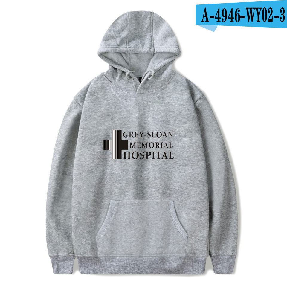 Dó drama americano insignia doctor Grey's trendyy Grey's Anatomy sudadera con capucha y cuello redondo ropa de invierno con capucha para hombres y mujeres