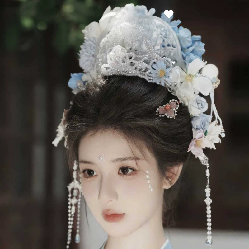 Аксессуары Hanfu, корона для волос, сказочный стиль, династия Сун, 3D-печатная заколка для волос, головной убор с цветком, древний стиль, фото, чернила, дождевое облако, аксессуар для волос для женщин