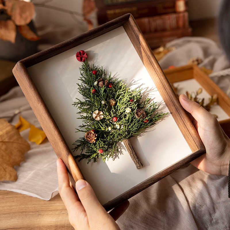 Solid Wood Dried Flower Specimen Photo Frame 6 Inch 78 Black Walnut Stereo Hollow Deciduous Set Table Creative DIY Christmas Picture Frame Solid Wood Dried Flower Specimen Photo Frame 6 Inch 78 Black Walnut Stereo Hollow Deciduous Set Table Creative DIY Christmas Picture Frame