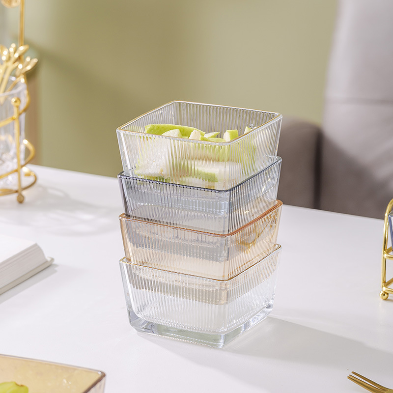 Plato de frutas de vidrio, plato de frutas de lujo ligero casero con cubierta de barra KTV creativo de bocadillos, plato de bocadillos