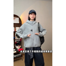 结构设计摇粒绒户外2025秋冬保暖连帽外套男女情侣装抖音热卖卫衣