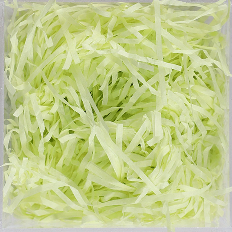 Фабричная продажа коробка подарочная из хлопка бумажной крошки (crushed paper silk) и травяной стебель из шелковой ткани, пасхальная-fold заполнение бумажными волокнами 20 грамм