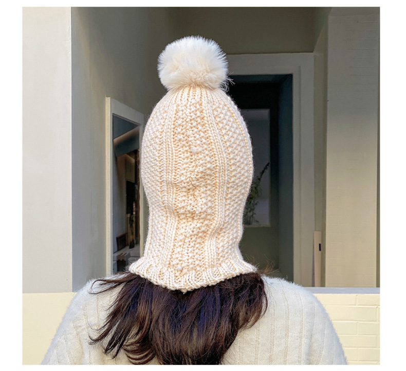 Unisex Nuovo inverno da donna lavorato a maglia in stile coreano più pullover in velluto paraorecchie da donna ciclismo lana cerniera collo caldo cappello_voghion.com