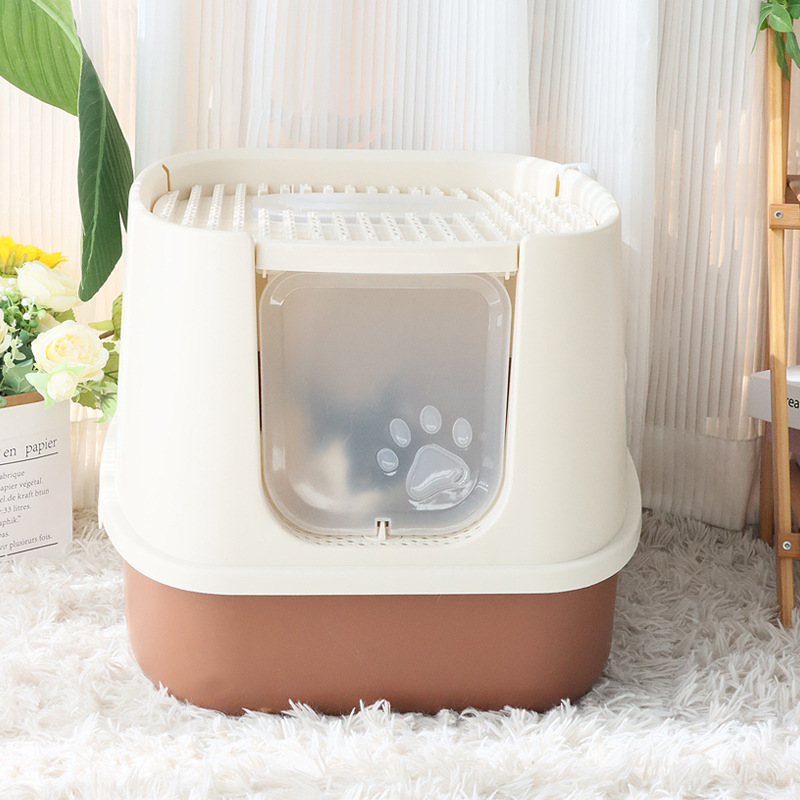 Leyoupai Venta caliente caja de arena para gatos completamente cerrada anti-Splash gato inodoro desodorante mascota suministros de limpieza anti-gato