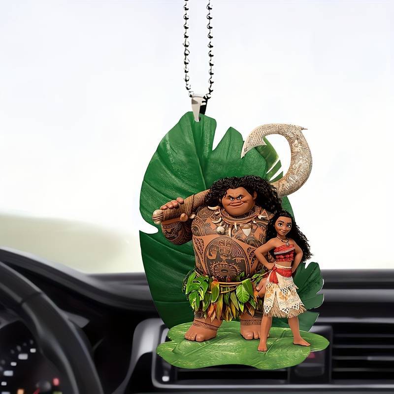 2D nuevo bosque dibujos animados personajes colgante acrílico plano transfronterizo coche retrovisor colgante mochila colgante