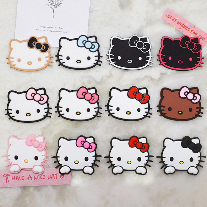 KT猫头凯蒂猫软胶片DIY饰品配件手机壳水杯装饰拖鞋鞋子贴片 多色