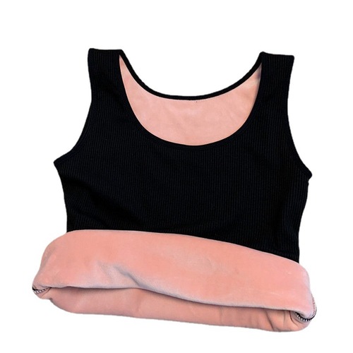 New autumn and winter velvet thermal vest for women, slim-fitting, thickened, cold-proof, versatile top for outer wear, slimming bottoming shirt for inner wear