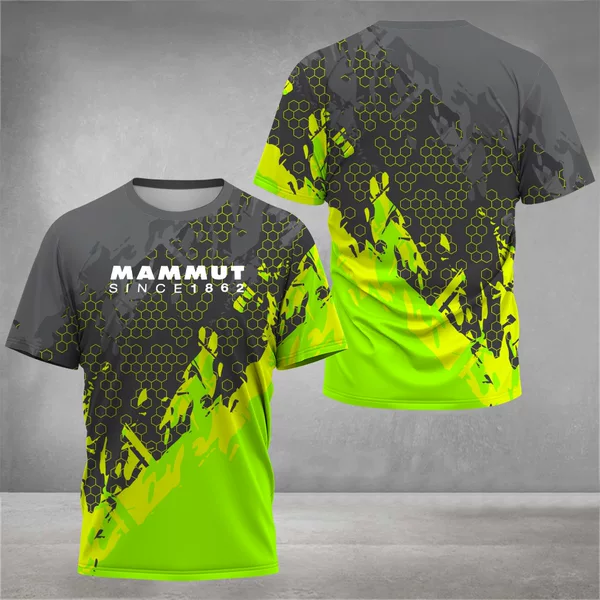 26 Men's Hiking Outdoor T-Shirt with Fashionable 3D Print Design for Rock Climbing and Trail Running, Camping Clothing, Round Neck, Short Sleeves