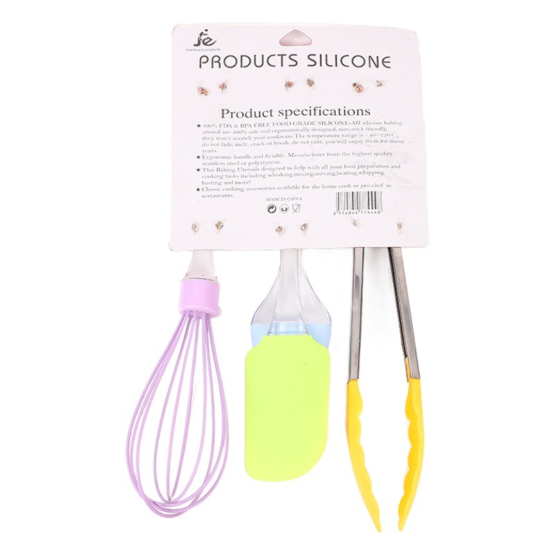 Utensilios de cocina de silicona de cuatro piezas traje de utensilios de cocina para el hogar suministros de cocina batidor de huevo herramientas para hornear alimentos raspador de pastel