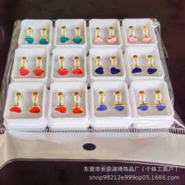 跨境欧美不锈钢滴油滴胶皇冠爱心蝴蝶幸运草精致耳骨钉厂家直销