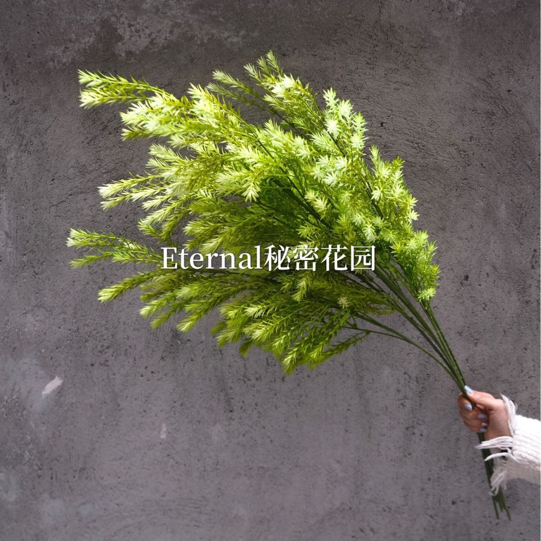 仿真千层金天门冬迷迭香金鱼草婚庆绿植红色叶材造景路引跨境批发