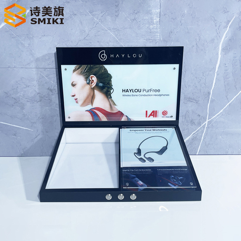亚克力蓝牙耳机展示架可试听歌 L型数码电子产品托架运动耳机支架