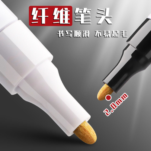Paint marker pen is waterproof and oil-proof and does not fade. Industrial silver black and white touch-up paint oily tire graffiti