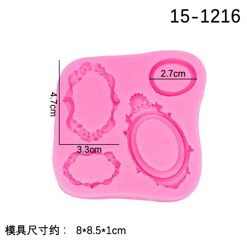 Retro en relieve marco de fotos flor ventana molde de silicona DIY creativo para hornear Decoración Accesorios fondant cake Decoration