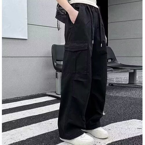 Children's Work Pants Summer Sports Pants 2025 Big Kids Wide Leg Pants Children Spring and Autumn Casual Girls Pants