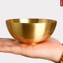 善缘堂铜供碗筷子佛前金饭碗黄铜加厚铜碗聚宝盆家用客厅桌面摆件
