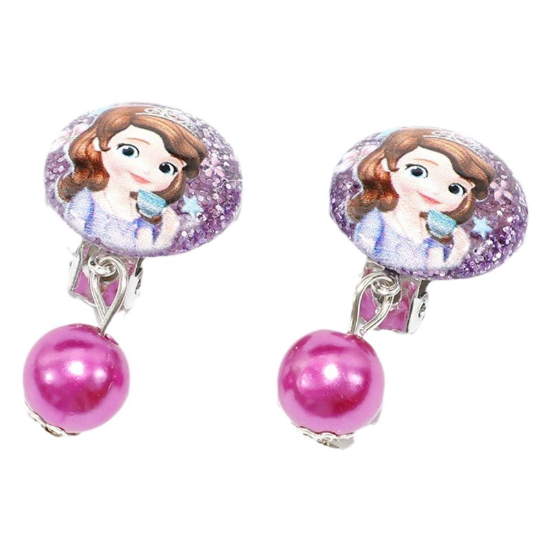 Трансграничный новый милый детский зажим для ушей, анти-боль, любовь, жемчужная принцесса, зажим для ушей, мультфильм, серьги для маленьких девочек оптом