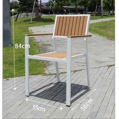 Mesa de madera de plástico al aire libre y silla combinación terraza patio al aire libre ocio balcón jardín mesa de té anti-corrosión madera impermeable mesa y silla conjunto