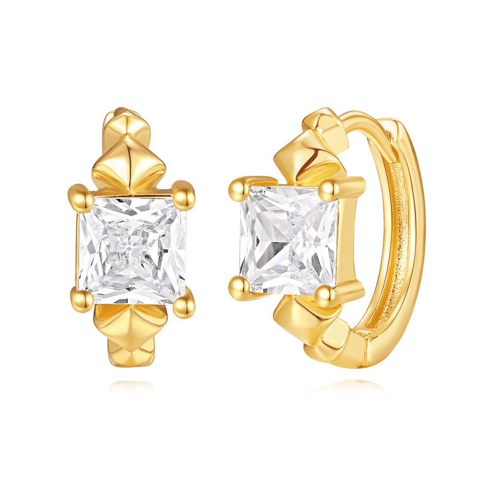 Pendientes de diamantes de cobre de moda de estilo INS, diseño de súper flash hueco de moda de lujo ligero, pendientes de diamantes de lujo que no se desvanece