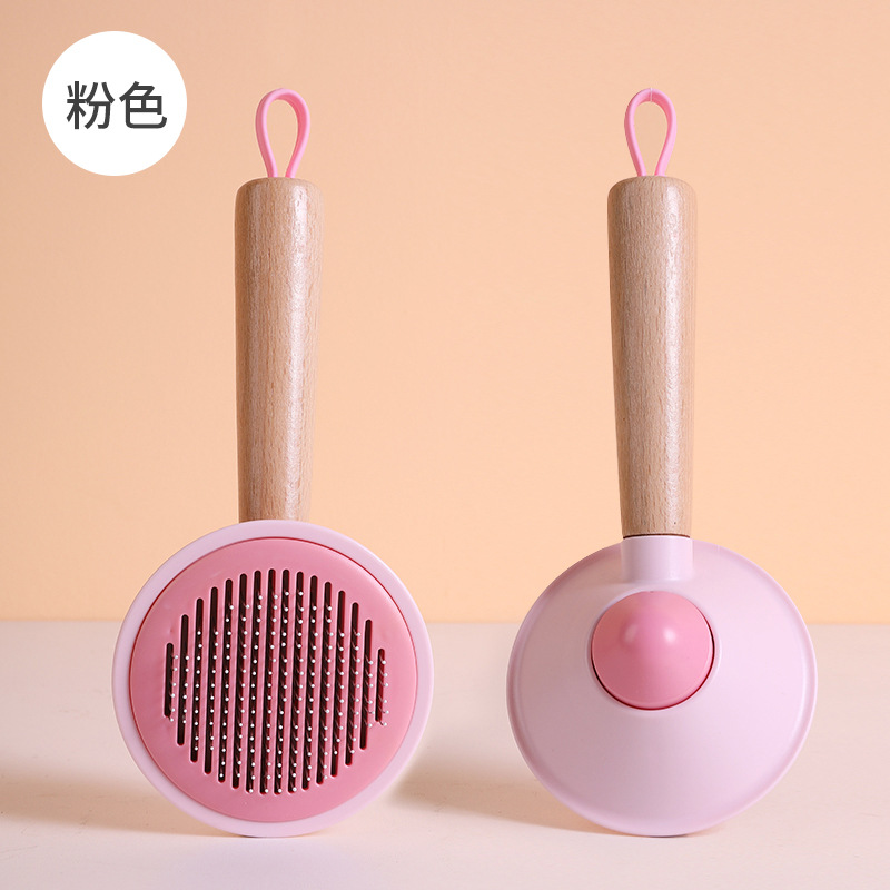 Original gato peine flotante depilación mango de madera removedor de pelo de mascotas perro limpiador de pelo perro aguja peine limpieza peine al por mayor