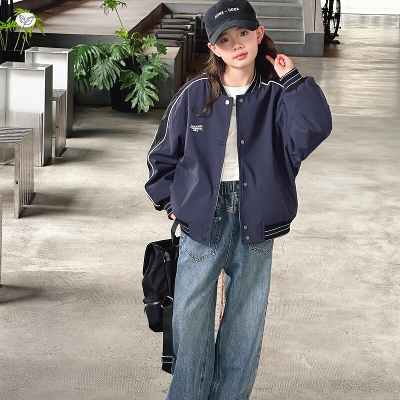 女童棒球服外套春秋2025年新款中大童两面穿夹克衫休闲卫衣开衫潮|undefined